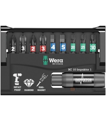 Wera Bit-Check 10 Impaktor 1 Bits Seti 05057680001