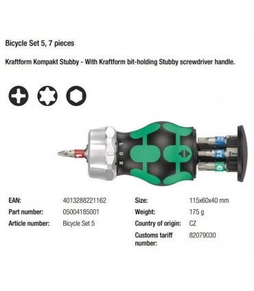 Wera Bisiklet Tamir Tornavida Bits Seti 5 05004185001