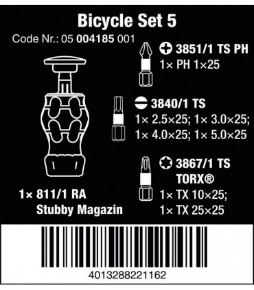 Wera Bisiklet Tamir Tornavida Bits Seti 5 05004185001