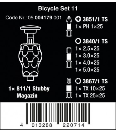 Wera Bisiklet Tamir Tornavida Bits Seti 11 05004179001