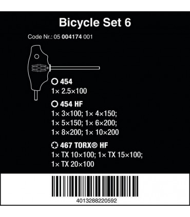 Wera Bisiklet Set 6 Raflı Torx Hexplus T Tornavida 10P 05004174001