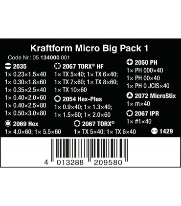 Wera Big Pack 1 Elektronikçi Mikro Tornavida Seti 25P 05134000001