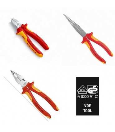 Wera 9784 Özel Kesim Sünger Knipex VDE İzole Pense Set 1 3P 05150184001