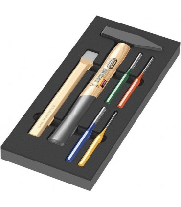 Wera 9782 Özel Kesim Sünger Çekiç Keski Set 1 6P 05150182001
