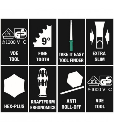 Wera 9751 Özel Kesim Sünger KK Değişken Uçlu VDE İzole Tornavida Set 1 28P 05150151001