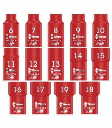 Wera 9726 Özel kesim Sünger 8000B Zyklop 3/8" VDE Cırcır Lokma Set 1 28P 05150116001