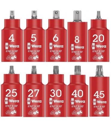 Wera 9726 Özel kesim Sünger 8000B Zyklop 3/8" VDE Cırcır Lokma Set 1 28P 05150116001