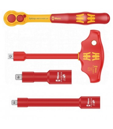 Wera 9726 Özel kesim Sünger 8000B Zyklop 3/8" VDE Cırcır Lokma Set 1 28P 05150116001