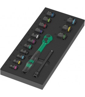 Wera 9724 Özel Kesim Sünger 8010B Zyklop Comfort 3/8" Cırcır Lokma Set 1 16P 05150114001