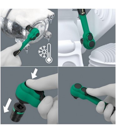 Wera 9724 Özel Kesim Sünger 8010B Zyklop Comfort 3/8" Cırcır Lokma Set 1 16P 05150114001