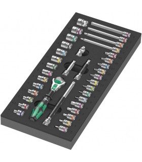 Wera 9720 Özel kesim Sünger 8000A Zyklop 1/4" Cırcır Lokma Set 1 37P 05150110001