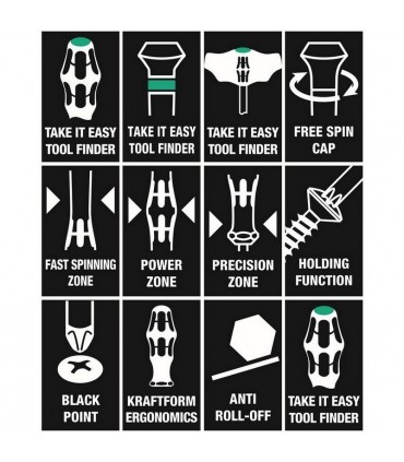 Wera 9712 Özel kesim Sünger Torx HF Tornavida Set 1 14P 05150103001