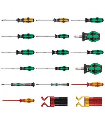 Wera 9710 Özel kesim Sünger Karışık Tornavida Set 1 18P 05150101001