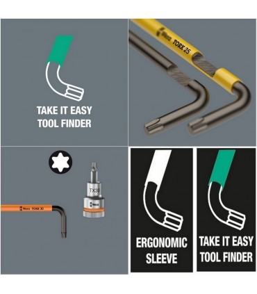 Wera 967 SXL Renkli Allen Anahtar Torx TX10 Blacklaser 05024483001