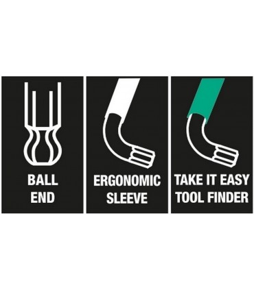 Wera 967/9 XL Torx Topbaş Renkli Allen Anahtar Seti 05024480001