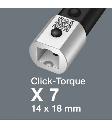 Wera 9530 Click-Torque X7 14x18 10-100Nm Ayarlanabilir Tork Anahtarı Set 05136076001