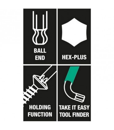 Wera 950 SPKL HF Renkli Alyan Anahtar Topbaş HexPlus 3mm 05022200001