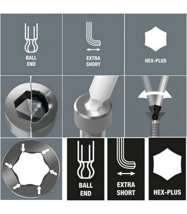 Wera 950 PKS Krom Alyan Anahtar Topbaş HexPlus 8mm 05133157001