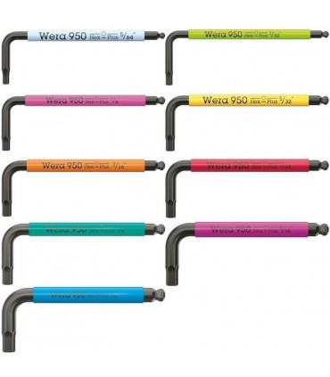 Wera 950/9 SPKS HexPlus Topbaş Renkli Alyan Kısa Set Emperyal 3 05022641001