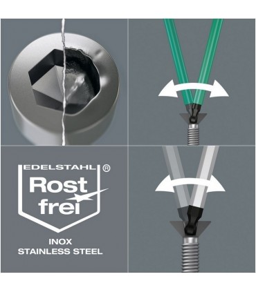 Wera 950/9 SPKS HexPlus Topbaş Renkli Alyan Kısa Set Emperyal 3 05022641001