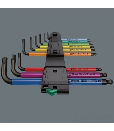 Wera 950/9 SPKL HexPlus Topbaş Renkli Alyan Seti Imperyal 05022640001