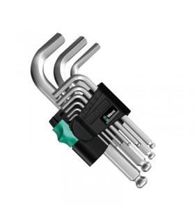 Wera 950/9 PKS HexPlus Krom Topbaş Alyan Kısa Set 05133163001