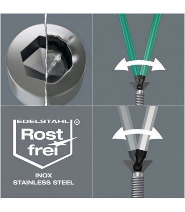 Wera 950/9 PKLS Hexplus Krom Topbaş Alyan Seti 05073594001