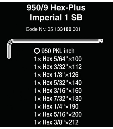 Wera 950/9 PKL SB Alyan Seti 1 Topbaş HexPlus Imperyal 05133180001