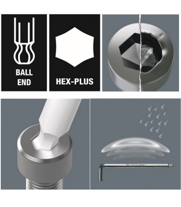 Wera 950/9 PKL Krom HexPlus Topbaş Allen Set 8 Mıknatıslı 05022102001