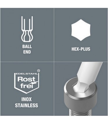 Wera 950/7 SPKL Hexplus Mıknatıslı Topbaş Renkli Alyan Seti 05022534001