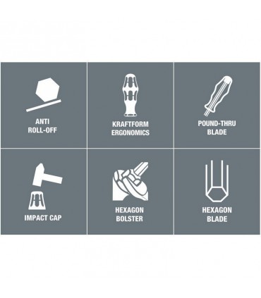 Wera 932 917 Yıldız Düz Keski Tornavida Seti 6P 05018282001