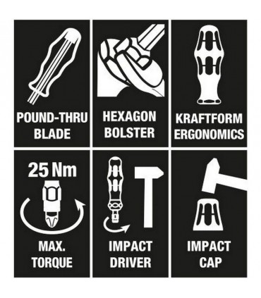 Wera 921 Darbeli Vida Sökücü Keski Tornavida 05018100001