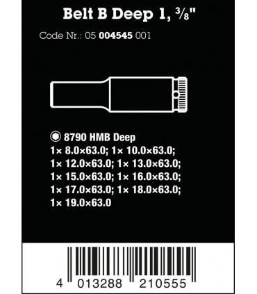 Wera 8790 HMB Belt B 3/8" Derin Lokma Set 1 05004545001