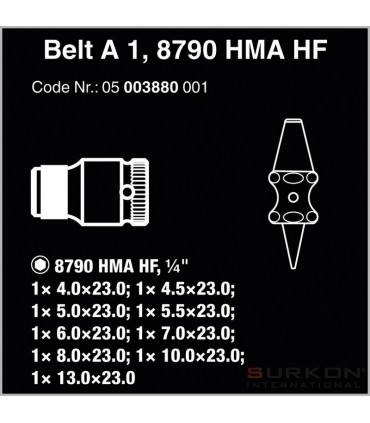 Wera 8790 HMA HF Zyklop 1/4" Lokma Seti Belt A1 05003880001