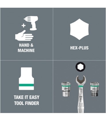 Wera 8740 A Zyklop 1/4" Lokma HexPlus Bits 28mm 3/32" 05003381001