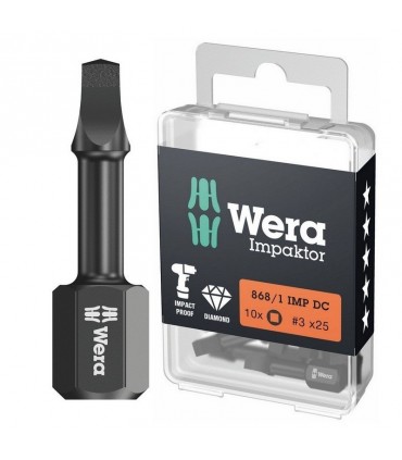 Wera 868/1 IMP DC Kare Bits Uç R3x25mm 10 Adet 05057632001