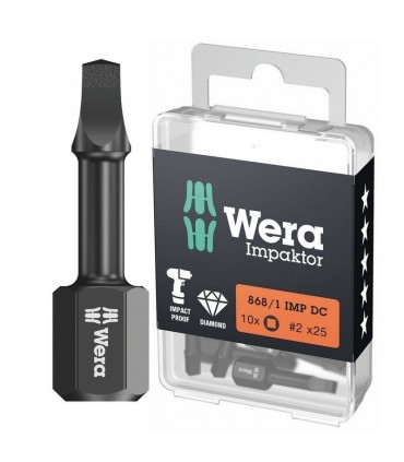 Wera 868/1 IMP DC Kare Bits Uç R2x25mm 10 Adet 05057631001