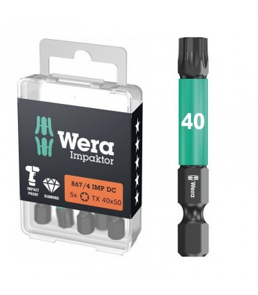 Wera 867/4 IMP DC Torx Bits Uç 50mm TX40 5 Adet 05057667001