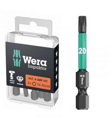 Wera 867/4 IMP DC Torx Bits Uç 50mm TX20 5 Adet 05057664001