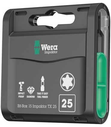 Wera 867/1 IMP DC Torx Bits Uç 25mm TX25 15 Adet 05057775001