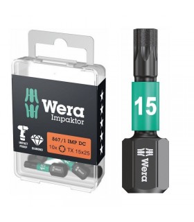 Wera 867/1 IMP DC Torx Bits Uç 25mm TX15 10 Adet 05057623001
