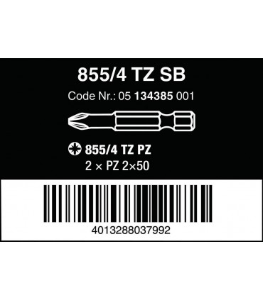 Wera 855/4 TZ Pozidriv Bits Uç 2 x 50mm PZ2 05134385001
