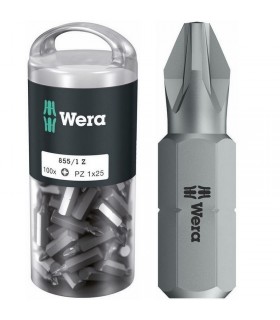 Wera 855/1 Z Pozidriv Bits Uç 25mm PZ1 100 Adet 05072443001