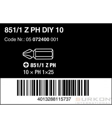 Wera 851/1 Z Yıldız Bits Uç 25mm PH1 10 Adet 05072400001