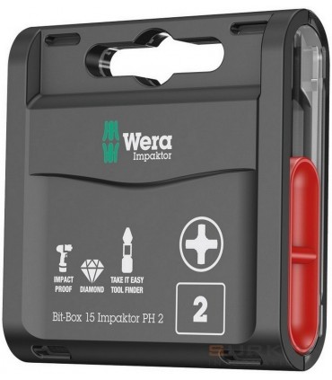 Wera 851/1 IMP DC Yıldız Bits Uç 25mm PH2 15 Adet 05057752001