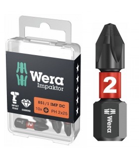 Wera 851/1 IMP DC Yıldız Bits Uç 25mm PH2 10 Adet 05057616001