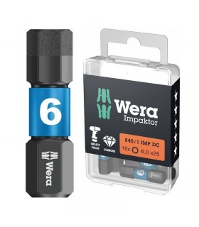 Wera 840/1 IMP DC HexPlus Bits Uç 25x6mm 10 Adet 05057606001
