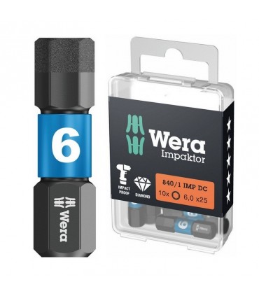 Wera 840/1 IMP DC HexPlus Bits Uç 25x6mm 10 Adet 05057606001