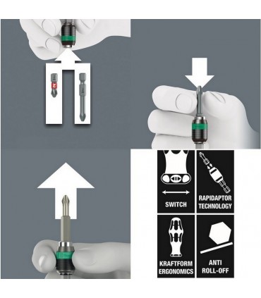 Wera 838 RA-R M Bits Tutuculu Cırcırlı Tornavida ¼" 05051493001