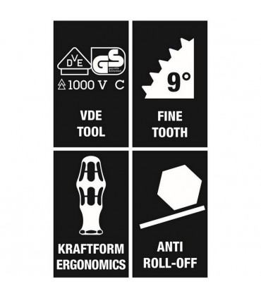 Wera 837i RA VDE Değişken Uçlu İzole Cırcırlı Tornavida Sapı 05057490001